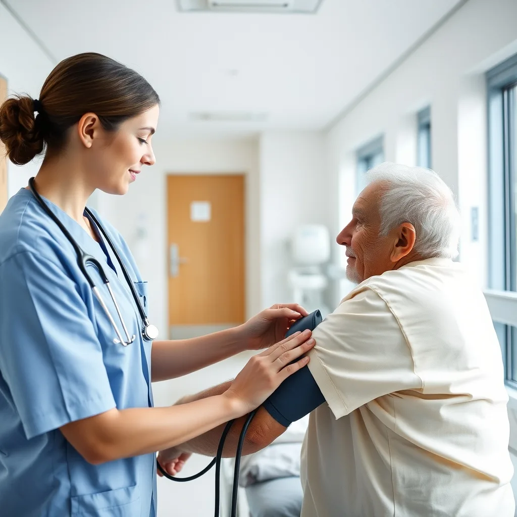 Baby boomers healthcare crisis nurse caring for senior patient