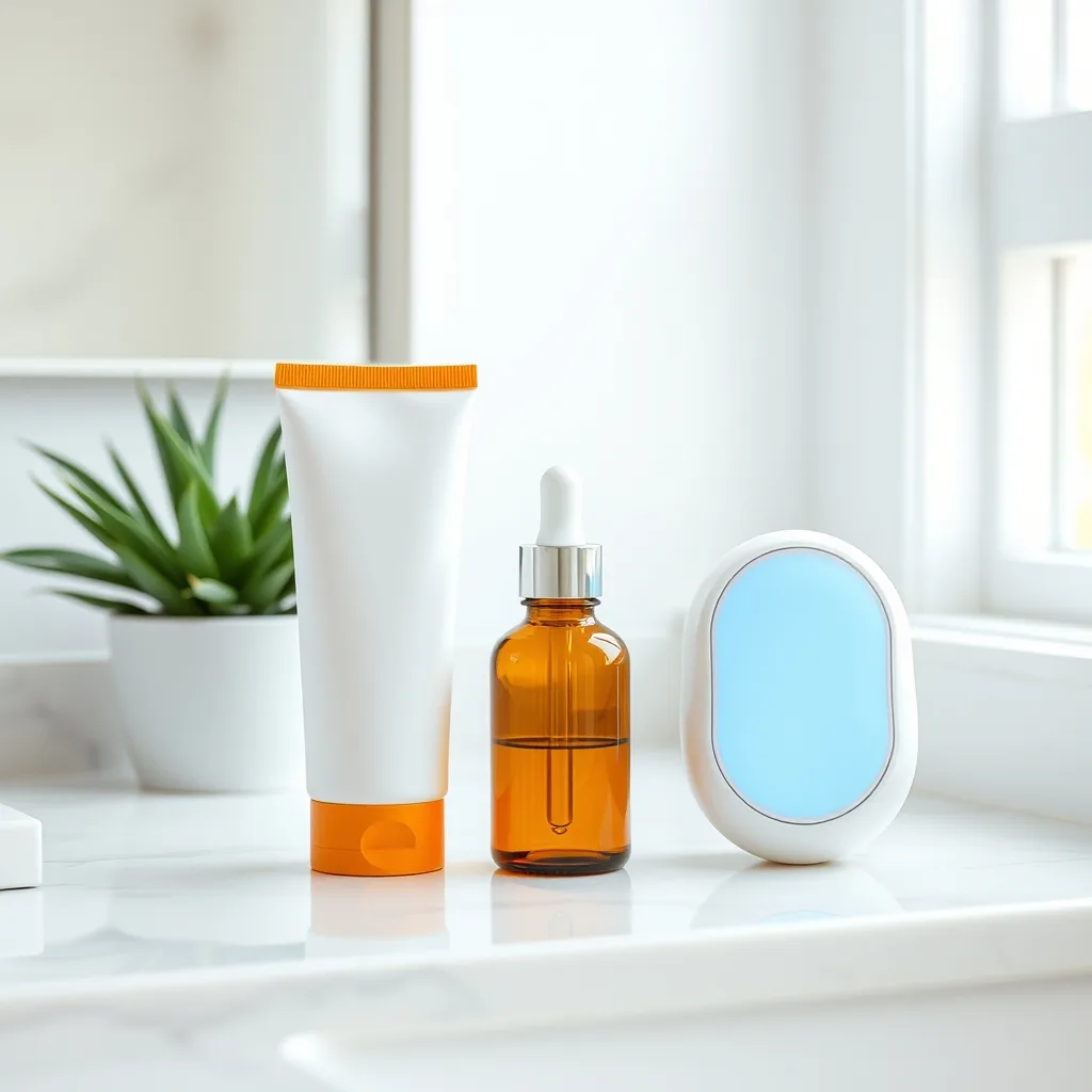 Best skincare products for anti-aging on a bathroom vanity