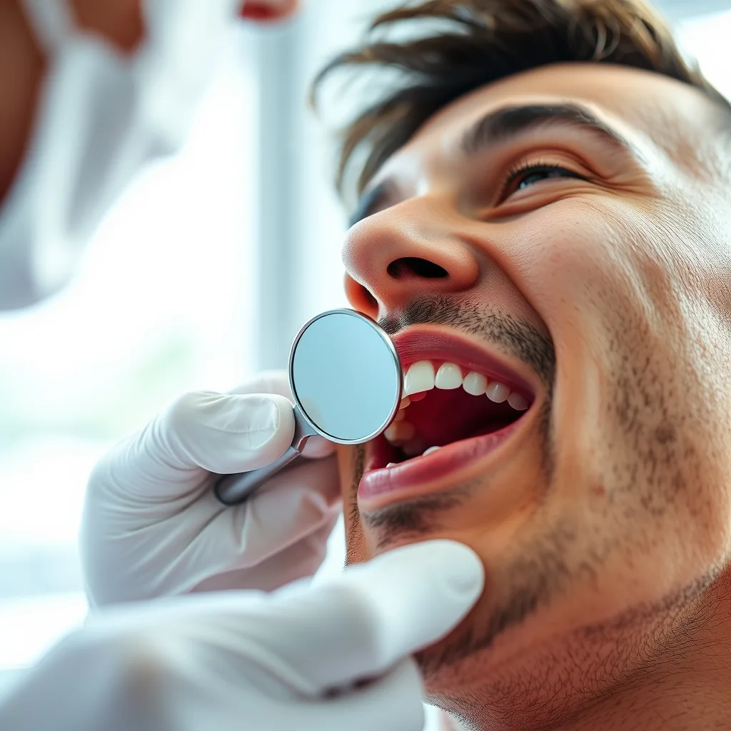 Cavity symptoms check during a dental exam